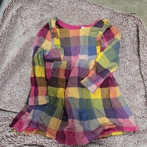 Colorful Plaid Long Sleeve Dress